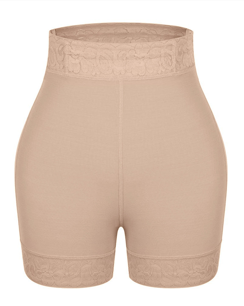 Mid-Waist Shaping Shorts With Anti-Rolling Lace Tummy Control Underwear For Women Butt Lifter