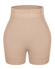 Mid-Waist Shaping Shorts With Anti-Rolling Lace Tummy Control Underwear For Women Butt Lifter