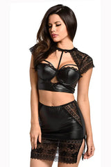 Lustful Leather Bra Set