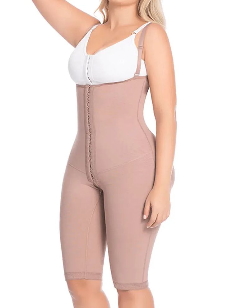 Open Bust Tummy Control Fajas Adjustable Hook And Eye Front Closure Women Shapewear