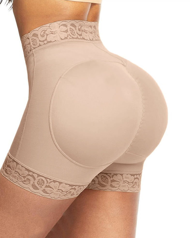 Mid-Waist Shaping Shorts With Anti-Rolling Lace Tummy Control Underwear For Women Butt Lifter
