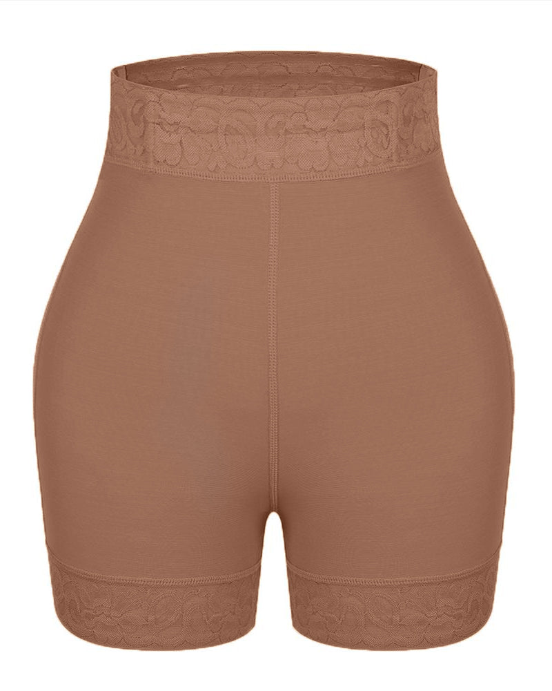 Mid-Waist Shaping Shorts With Anti-Rolling Lace Tummy Control Underwear For Women Butt Lifter