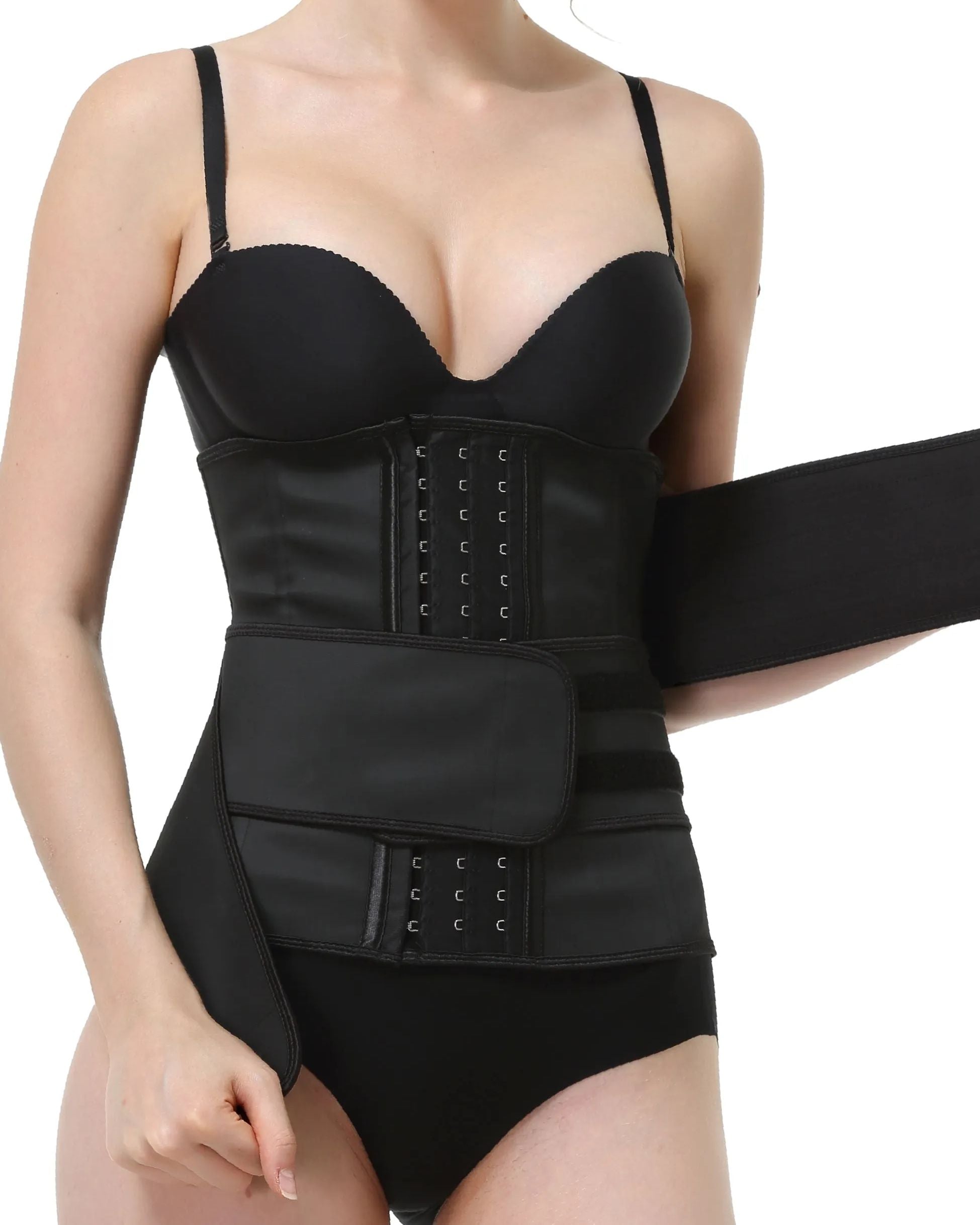 Corset Latex Buckle Waist Corset Belt LATEX Rubber Straps Corset