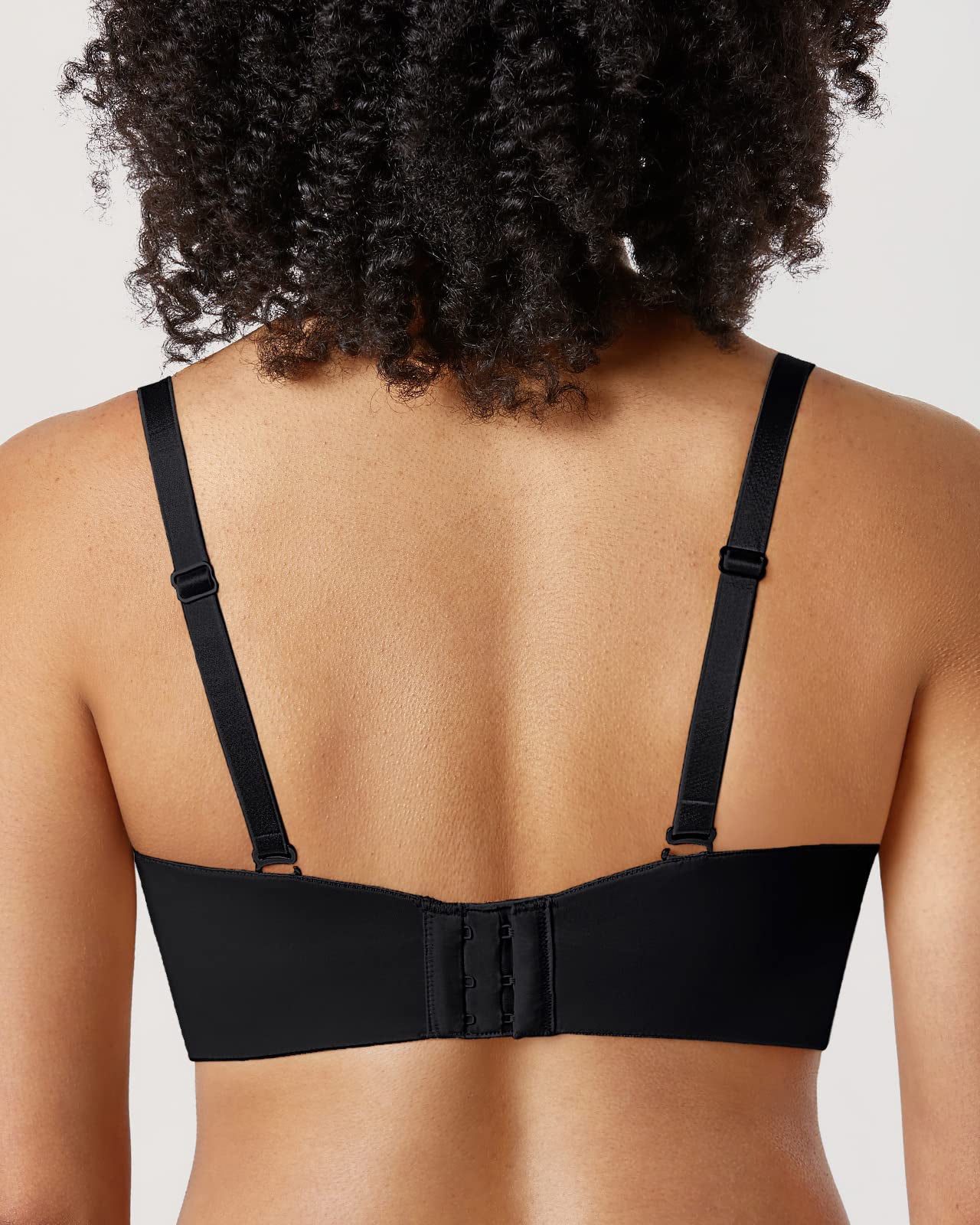Women's Strapless Bra Plunge Push Up for Big Busted Seamless Slightly Lined Support Lift Plus Size Invisible