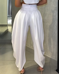 Casual High-Waist Wide-Leg Pants