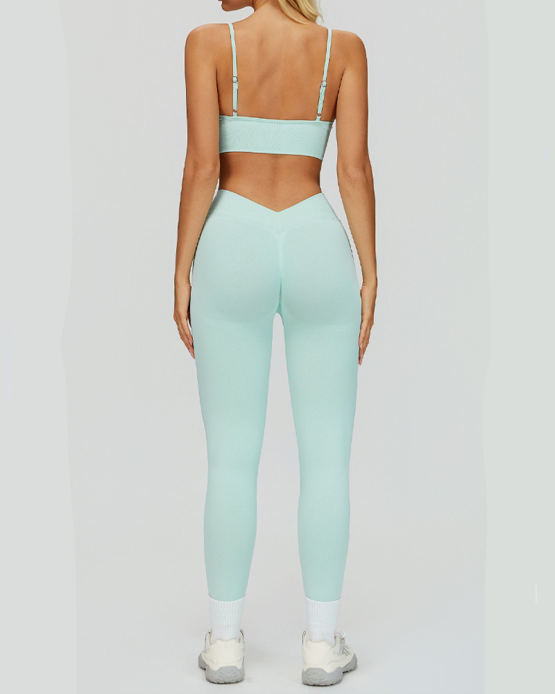 Seamless Slim Fit Quick Dry Tank Top High Waist Leggings Zip-Up Jacket 3Piece Set