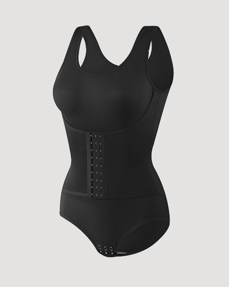3-Row Hooks Waist Cincher Tummy Control Butt Lifting Shapewear Bodysuit