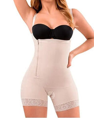 Women's Shapewear Side Zipper Tummy Control Hip Lift Lace Ajustable Shoulder Strap Bodysuit Butt LiFter