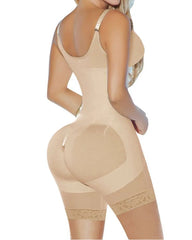Women's Compression Garment with Thin Straps Hook Closure Waist Slimming Shapewear