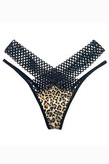 Leopard Lattice Stretch Micro Bikini Panty