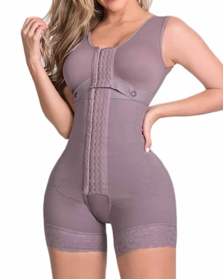 High Compression Shapewear With Hook And Eye Front Closure shaper Adjustable Bra Slimming Bodysuit