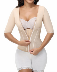 Women's Sleeved Body Sculpting Kit - Waist Cincher with Sleeves & Waist Trainer for Full-Body Contouring