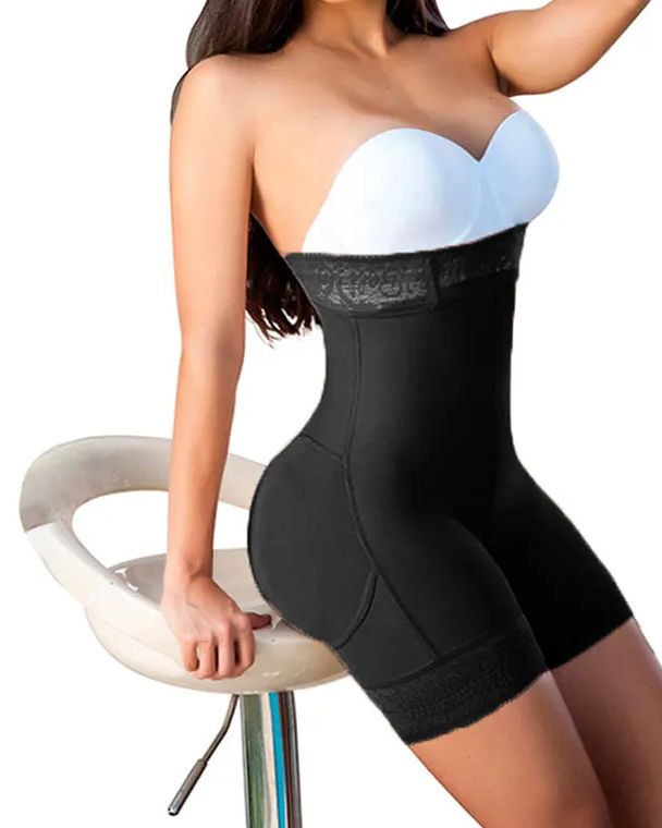 Women High Waist Short Powernet Seamless Pressure Abdomen