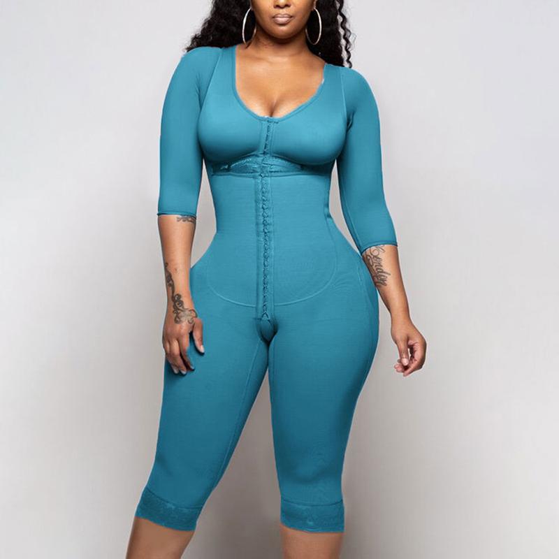 Bodyshaper For Women Hook And Eye Closure Long Sleeve Tummy Control  Breast Support Bodysuit Shapewear