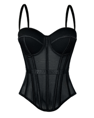 Sexy Mesh Suspender Corset