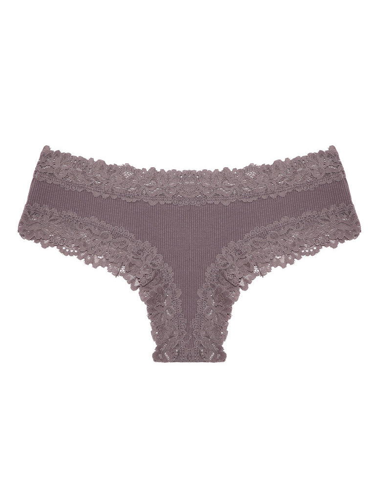 Sexy mid-rise ribbed cotton briefs