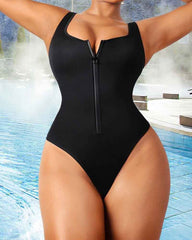 Front Zip Triangle Jumpsuit