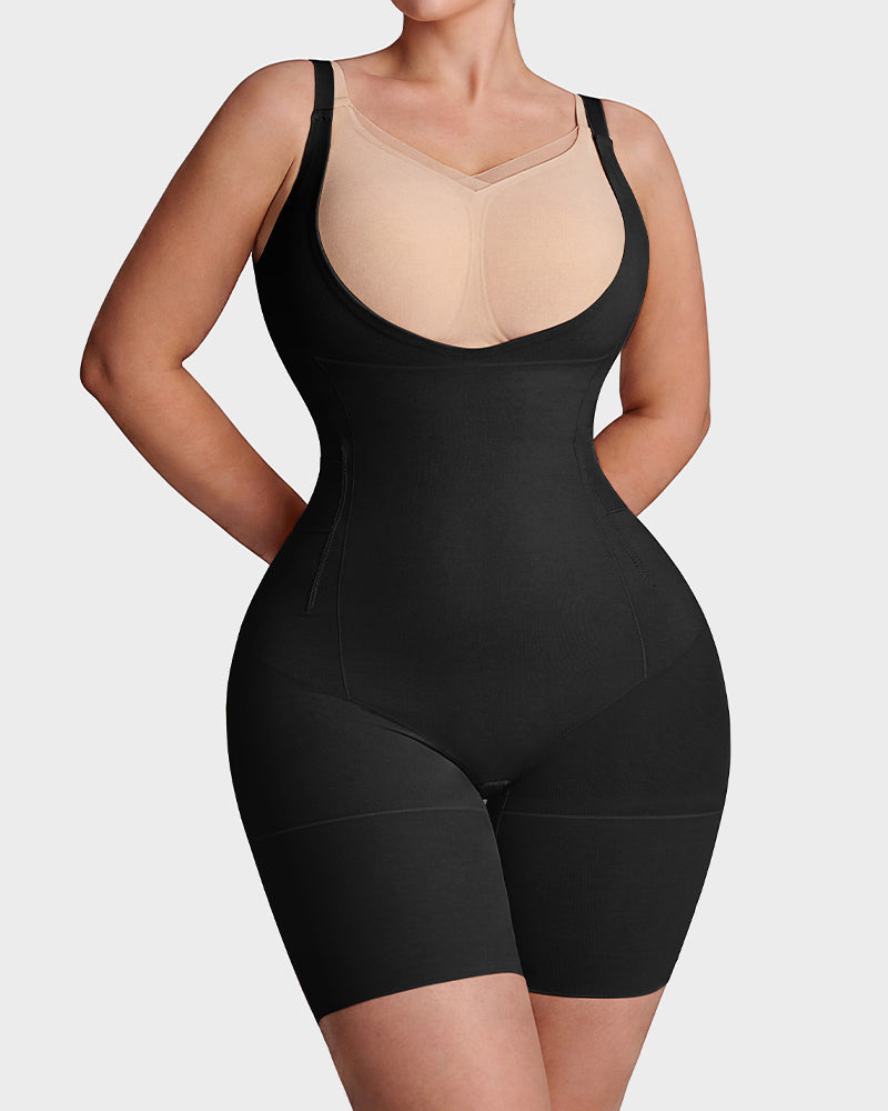 U-Neck No-Cup Mid-Thigh Shapewear