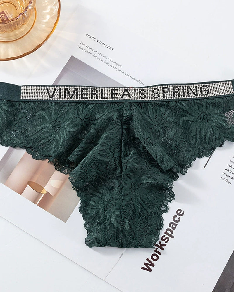 Sexy Rhinestone Waistband Panties