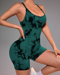 Tie-Dye Back Yoga Romper