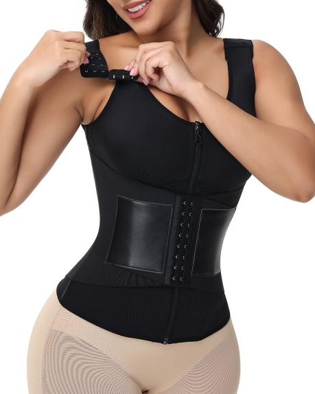 Zipper + Button Double Pressure Women's Waist Trainer