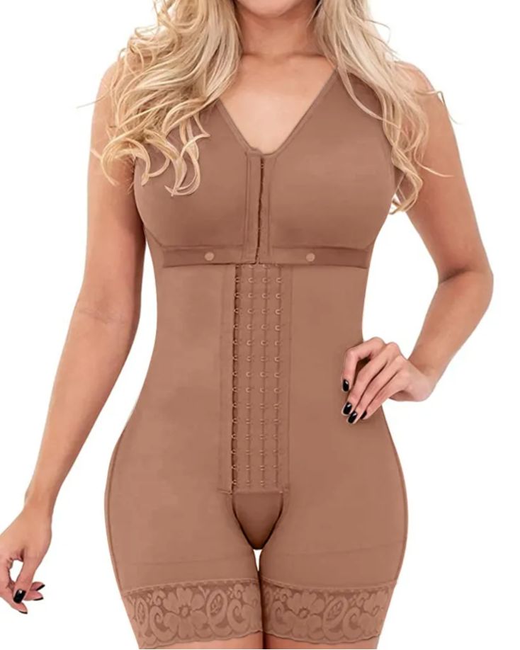 Compress Shapewear For Women Hook And Eye Closure Adjustable Breast Support Tummy Control Bodysuit Bodyshaper