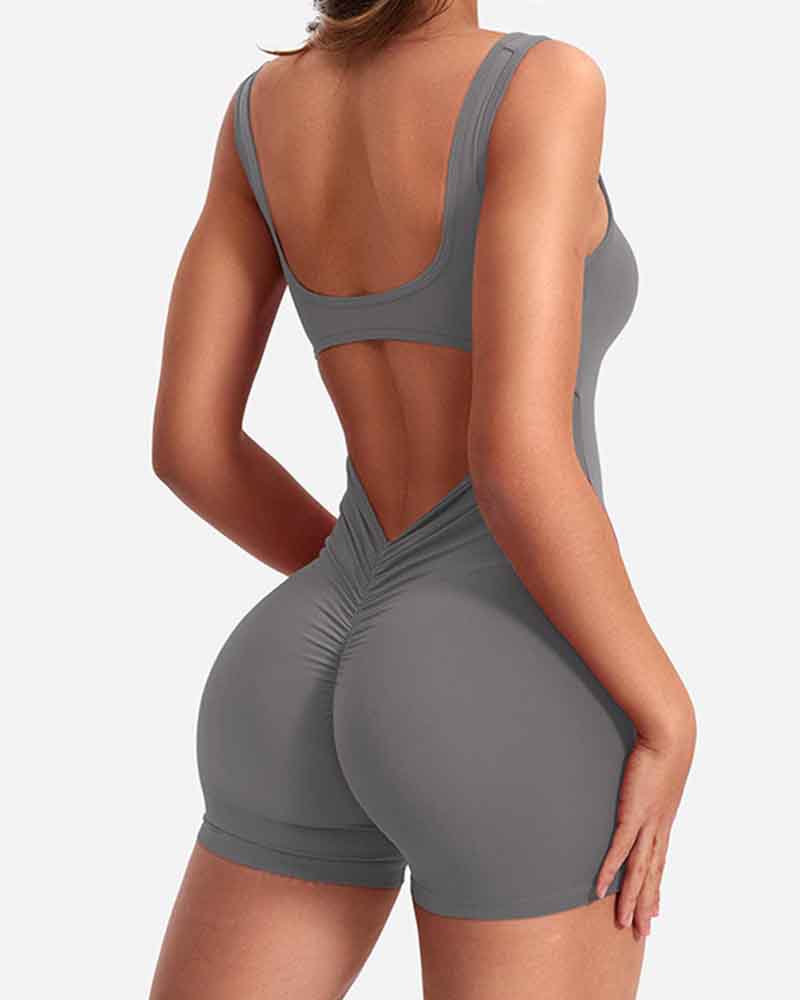 Backless Sleeveless Yoga Bodysuit