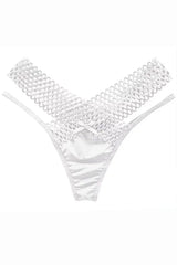 White Lattice Stretch Micro Bikini Panty