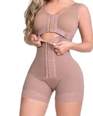 High Compression Shapewear With Hook And Eye Front Closure shaper Adjustable Bra Slimming Bodysuit