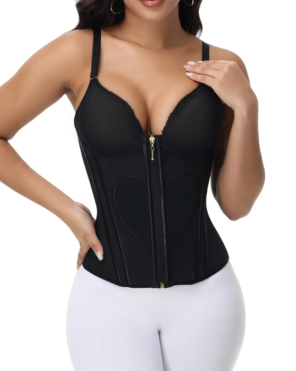 Waist Trainer for Women Tummy Control Vest Black Corset Shapewear Bustier Tank Tops Going Out Body Shaper with Straps