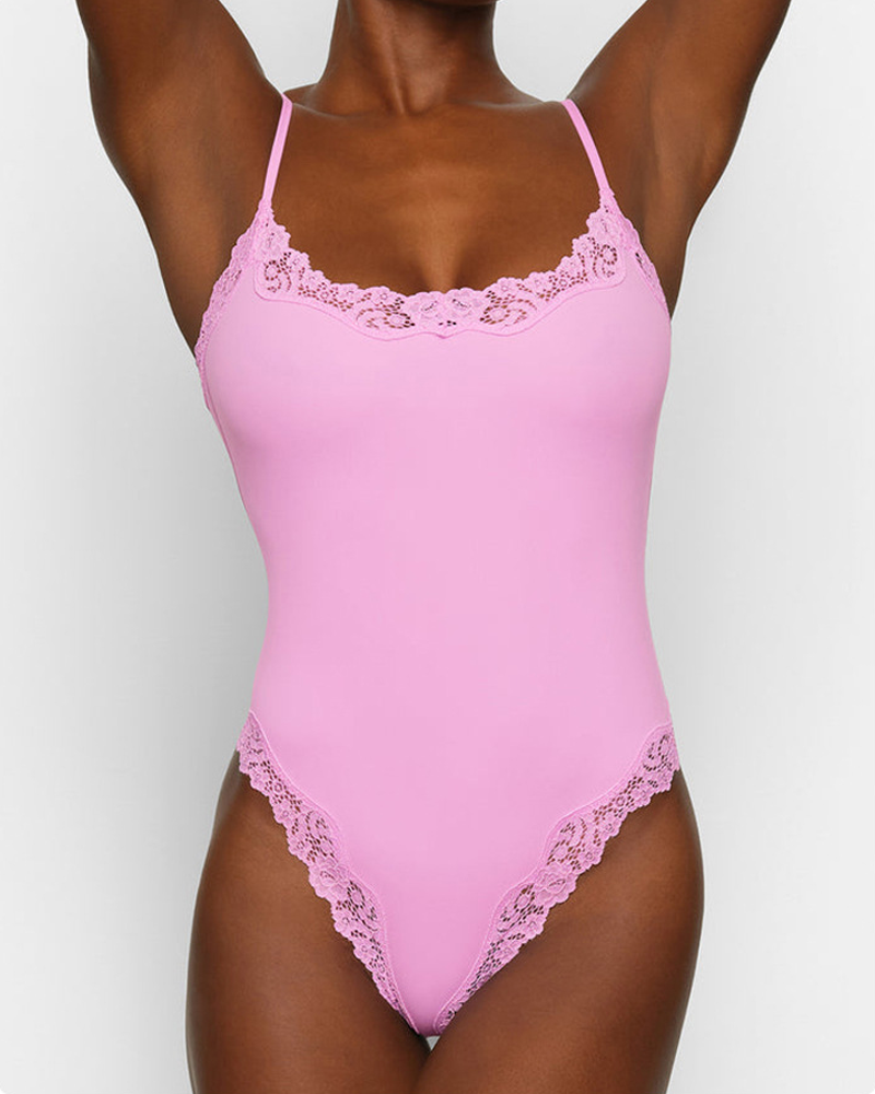 Sexy Halter-Neck Lace Bodysuit
