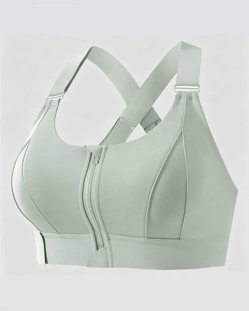 Adjustable Front Zip Beauty Back Yoga Sports Bra