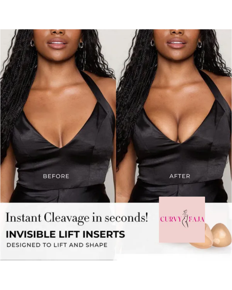 Invisible Lift - Patented Sticky Fashion Bra Inserts Prevents Nipple Slips No Sewing Required Low Cut Tops Womenswear