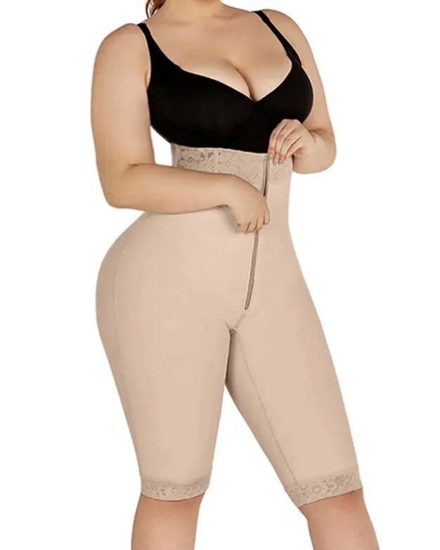 Double Compression High-Waisted Butt Lifting Shorts Knee Short And Lift Buttoks