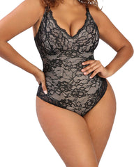 Lace Smooth Firm Control Thong Bodysuit