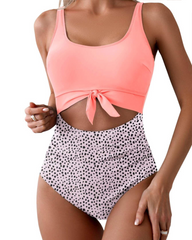 High Waist Cutout Slim Swimsuit