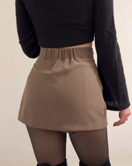 Front Slit Hip Shorts Skirt