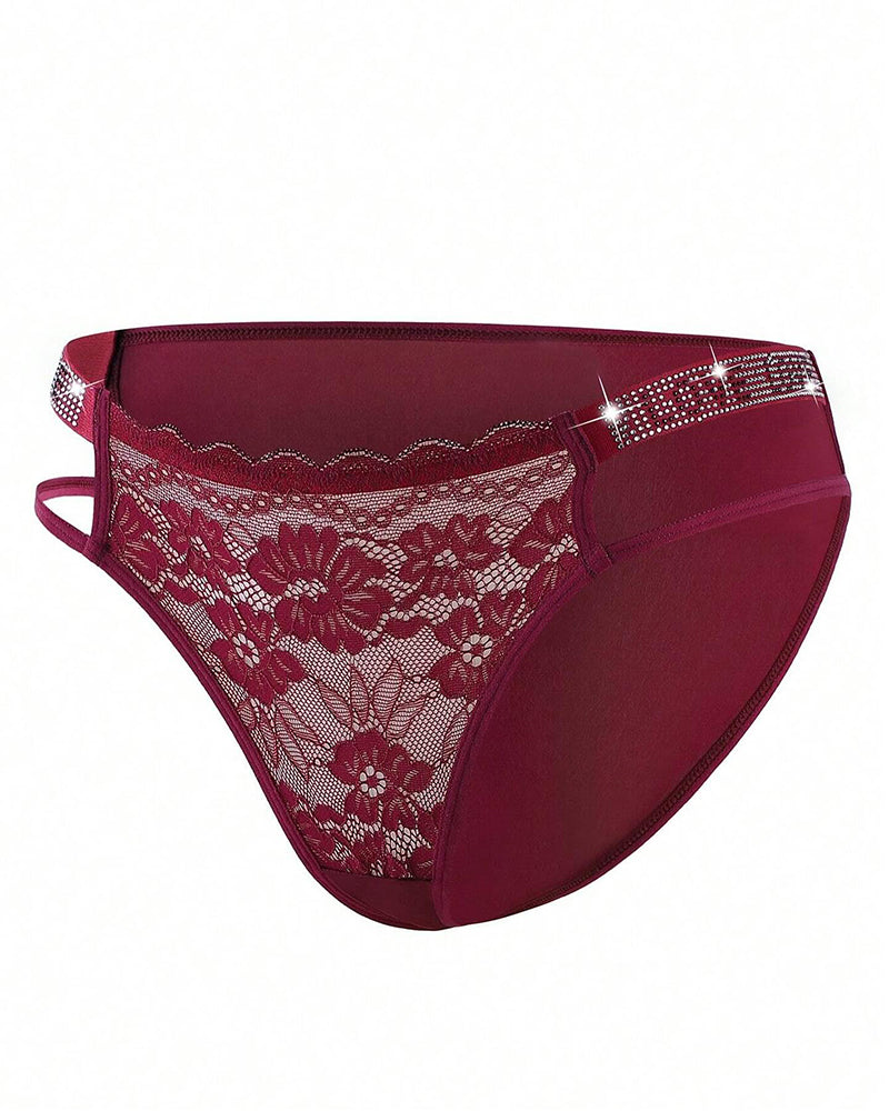 Sexy Lace Floral Hollow LOVE Waist Pure Cotton Thongs