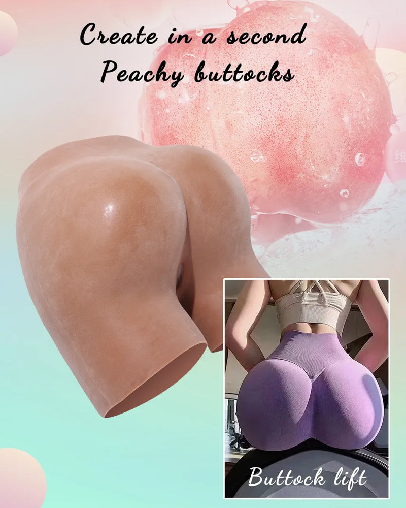 Women's Sexy Silicone Fake Butt Big Hip Enhancer Pads Shapewear Panties Open Crotch Silicone Body Shaper Pants with Three-Year Service Life