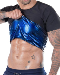 Men's Sweat Vest Fitness Sports T-Shirt Compression Short Sleeve