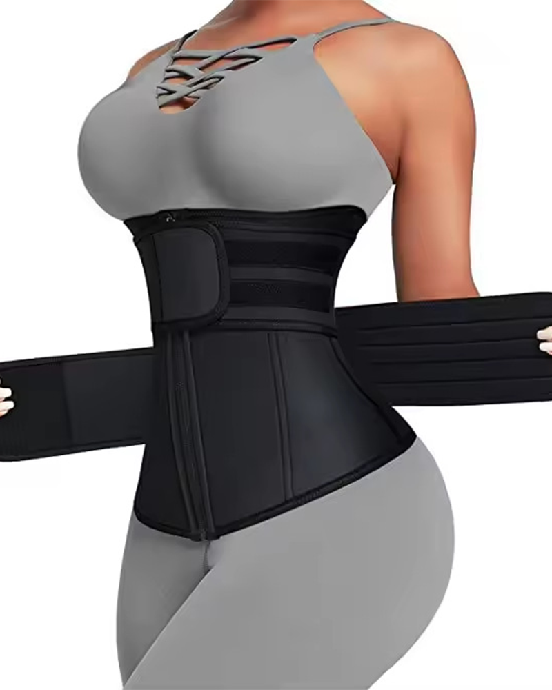 Body Shaping Double Belt Zipper Belly Control Belt