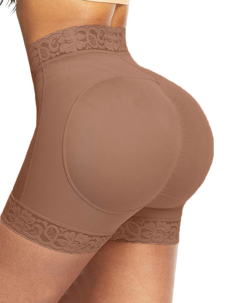 Mid-Waist Shaping Shorts With Anti-Rolling Lace Tummy Control Underwear For Women Butt Lifter