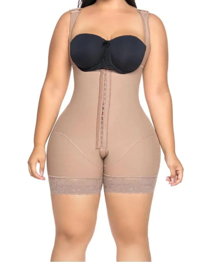 Women's Shapewear Hook And Eye Closure Tummy Control  Adjustable Crotch  Open Bust Bodysuit