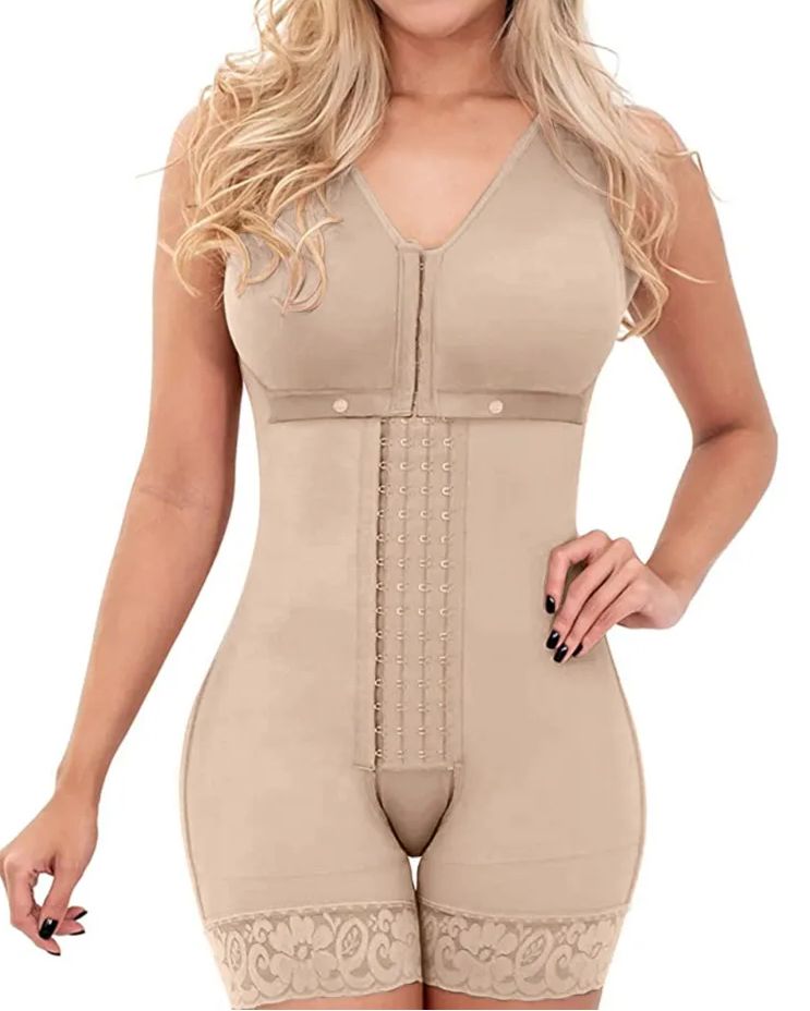 Compress Shapewear For Women Hook And Eye Closure Adjustable Breast Support Tummy Control Bodysuit Bodyshaper