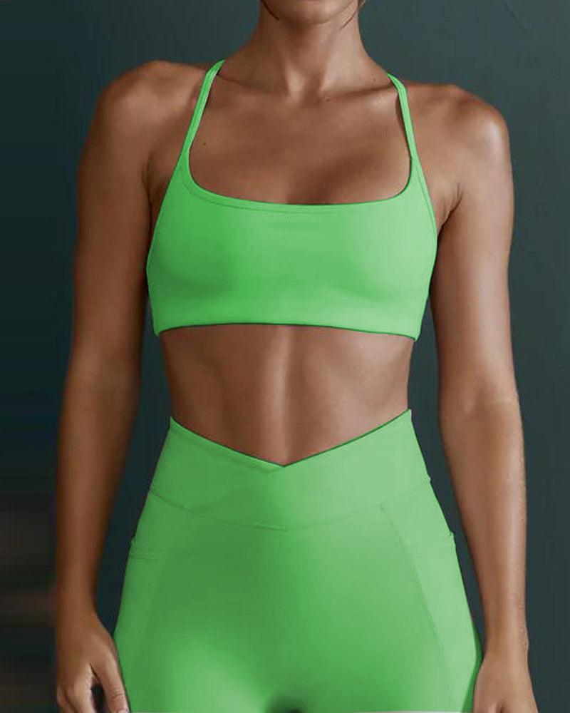 Yoga Bra Women Sports Underwear Shockproof Poly Fitness Bra Tops