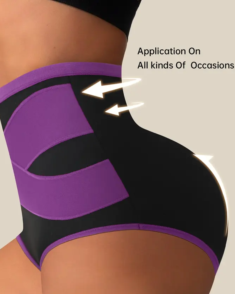 Cross High Waist Tummy Control Butt Lifting Shapewear Briefs