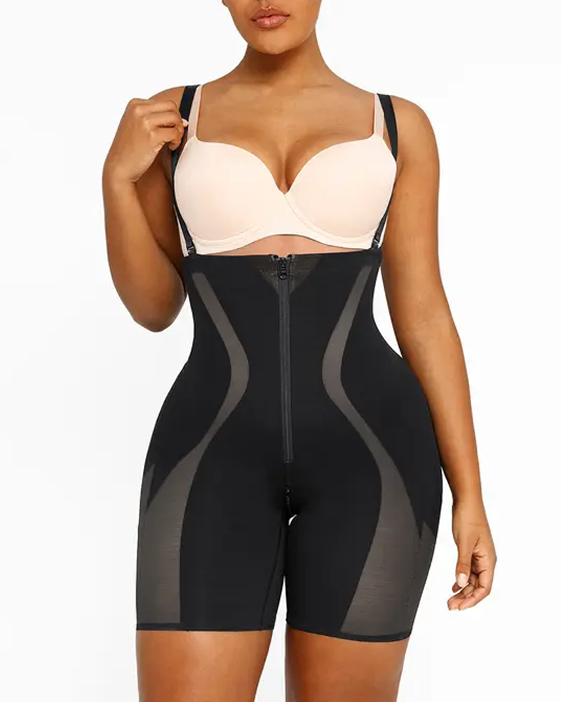 Tummy-Tightening Hip-Lifting Detachable Non-Slip Shoulder Straps High-Elastic Body-Shaping Pants