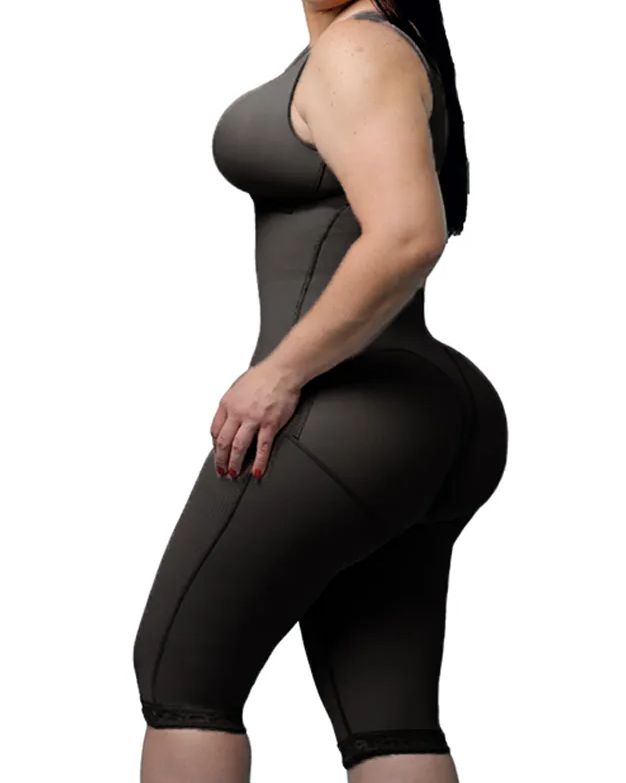 Women's Compression Shapewear Knee-length Girdle With Bra Slimming Bodysuit
