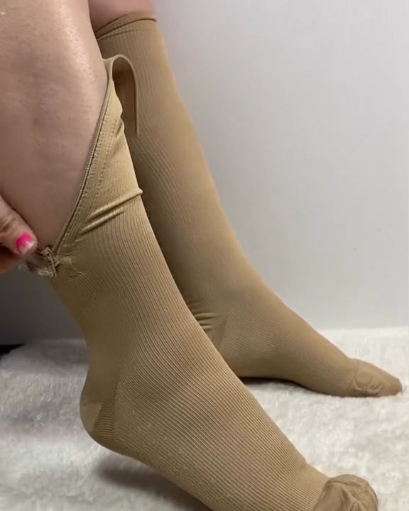 New Compression Zipper Elastic Socks