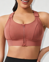 Adjustable Front Zip Beauty Back Yoga Sports Bra